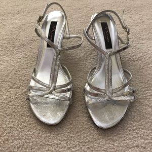 Silver dress sandals